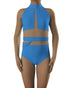 GRACE Leotard Base - Cornflower Blue/Skin Tone Mesh